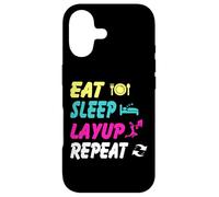 Eat Sleep Layup Repeat Basketball Humor Case for iPhone 17