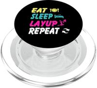 Eat Sleep Layup Repeat Basketball Humor PopSockets PopGrip for MagSafe