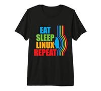 Eat Sleep Linux Repeat Classic 70s Linux Penguin for Nerds Premium T-Shirt