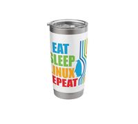 Eat Sleep Linux Repeat Classic 70s Linux Penguin for Nerds Stainless Steel Insulated Tumbler