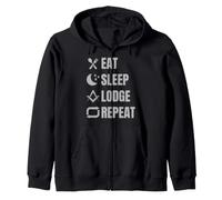 Eat Sleep Lodge Repeat Funny Freemason Zip Hoodie