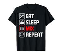 Eat Sleep Mix Repeat Funny Audio Sound Technician Lovers T-Shirt