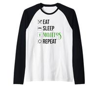 Eat Sleep Mojitos Repeat Raglan Baseball Tee