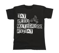 EAT Sleep Motocross Repeat - Mens or Womens Motorcycle T-Shirts Black