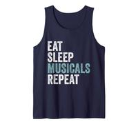 Eat Sleep Musicals Repeat Vintage Broadway Theatre Actor Tank Top