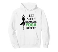 Eat Sleep Namaste Repeat Fun Yoga Lifestyle Gift For Yogis Pullover Hoodie