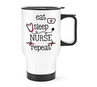 Eat Sleep Nurse Repeat Travel Mug Cup with Handle
