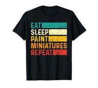 Eat Sleep Paint Miniatures Repeat Retro Miniature Painting T-Shirt