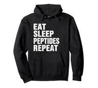 Eat Sleep Peptides Repeat Funny Skincare Health Wellness Pullover Hoodie