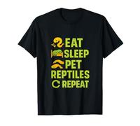 Eat Sleep Pet Reptiles Repeat Reptile Lover Checklist T-Shirt