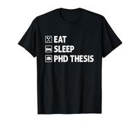 Eat Sleep PhD Thesis Future Doctor of Philosophy PhD T-Shirt, Men, Black, Small