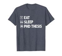 Eat Sleep PhD Thesis Future Doctor of Philosophy PhD T-Shirt, Men, Heather Blue, X-Large