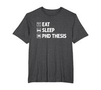 Eat Sleep PhD Thesis Future Doctor of Philosophy PhD T-Shirt, Men's Big and Tall, Dark Heather Grey, 5X Tall