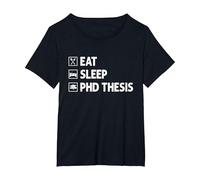 Eat Sleep PhD Thesis Future Doctor of Philosophy PhD T-Shirt, Women's Plus, Black, 5X