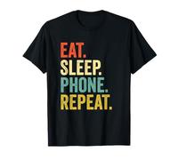 Eat Sleep Phone Repeat Funny Vintage Retro Gag Novelty T-Shirt