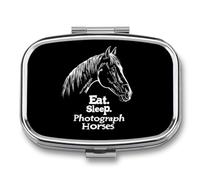 Eat Sleep Photograph Horse Small Pill Organizer with 2 Compartments