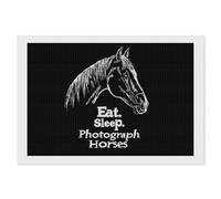Eat Sleep Photograph Horse Square Diamond Art Kits for Adults 5D DIY Full Drill Painting Gems Wall Arts and Crafts 8"x12"