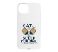 Eat Sleep Pickleball Repeat Forever Funny Pickleball Case for iPhone 15 Plus