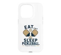 Eat Sleep Pickleball Repeat Forever Funny Pickleball Case for iPhone 15 Pro