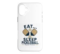 Eat Sleep Pickleball Repeat Forever Funny Pickleball Case for iPhone 16 Plus