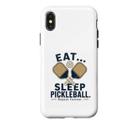 Eat Sleep Pickleball Repeat Forever Funny Pickleball Case for iPhone X/XS