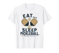 Eat Sleep Pickleball Repeat Forever Funny Pickleball Value Graphic T-Shirt