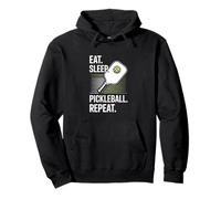 Eat Sleep Pickleball Repeat Fun Slogan Pullover Hoodie