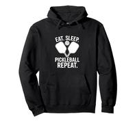 Eat Sleep Pickleball Repeat Fun Slogan Pullover Hoodie
