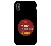 Eat Sleep Pickleball Repeat Funny Player Design Case for iPhone X/XS