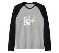 Eat Sleep Pickleball Repeat Funny Player Raglan Baseball Tee