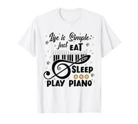 Eat Sleep Play Piano Repeat Keyboard Player Humorous Quote T-Shirt