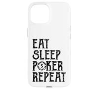 Eat Sleep Poker Repeat Vintage Chip Design Card Game Style Case for iPhone 15