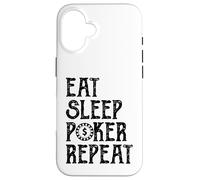 Eat Sleep Poker Repeat Vintage Chip Design Card Game Style Case for iPhone 16