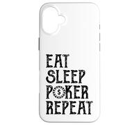 Eat Sleep Poker Repeat Vintage Chip Design Card Game Style Case for iPhone 16 Plus