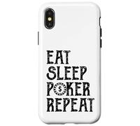 Eat Sleep Poker Repeat Vintage Chip Design Card Game Style Case for iPhone X/XS