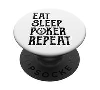 Eat Sleep Poker Repeat Vintage Chip Design Card Game Style PopSockets Adhesive PopGrip