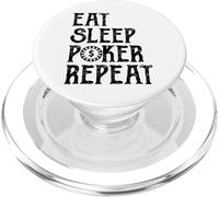 Eat Sleep Poker Repeat Vintage Chip Design Card Game Style PopSockets PopGrip for MagSafe