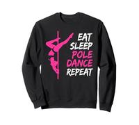 EAT SLEEP POLE DANCE REPEAT Pink Dancer Sweatshirt
