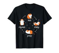 Eat Sleep Poop Repeat - Cavy Lover Guinea Pig Owner Rodent T-Shirt