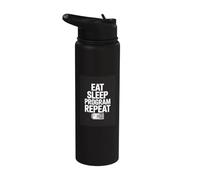 Eat Sleep Program Repeat Programmer Coding Life Stainless Steel Insulated Water Bottle