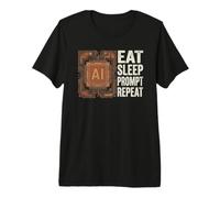 Eat Sleep Prompt Repeat AI User, Artificial Intelligence Premium T-Shirt