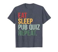 Eat Sleep Pub Quiz Repeat Funny Bar Trivia Quiz Master T-Shirt, Men, Heather Blue, X-Large