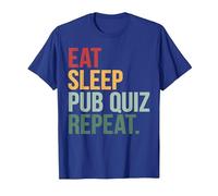 Eat Sleep Pub Quiz Repeat Funny Bar Trivia Quiz Master T-Shirt, Men, Royal Blue, XX-Large
