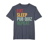 Eat Sleep Pub Quiz Repeat Funny Bar Trivia Quiz Master T-Shirt, Men's Big and Tall, Heather Blue, 2X Tall