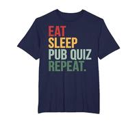 Eat Sleep Pub Quiz Repeat Funny Bar Trivia Quiz Master T-Shirt, Men's Big and Tall, Navy Blue, 5X Tall