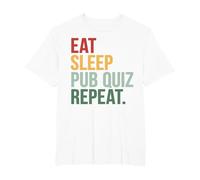 Eat Sleep Pub Quiz Repeat Funny Bar Trivia Quiz Master T-Shirt, Men's Big and Tall, White, 2X Tall