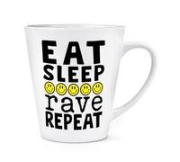 Eat Sleep Rave Repeat 12oz Latte Mug Cup