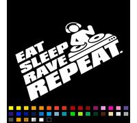 Eat Sleep Rave Repeat Car Sticker Vinyl Decal 200mm