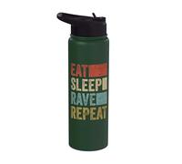 Eat Sleep Rave Repeat Festival Stainless Steel Insulated Water Bottle