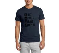 Eat Sleep Rave Repeat Men's T-Shirt Navy